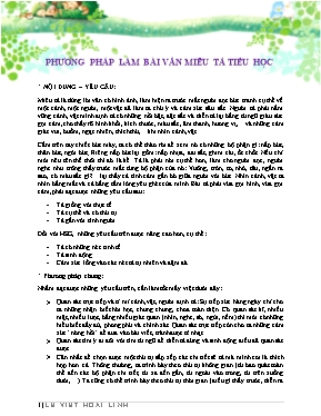 Phương pháp làm bài văn miêu tả Tiểu học
